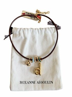 Roxanne Assoulin Leather Charm Necklace Letter D